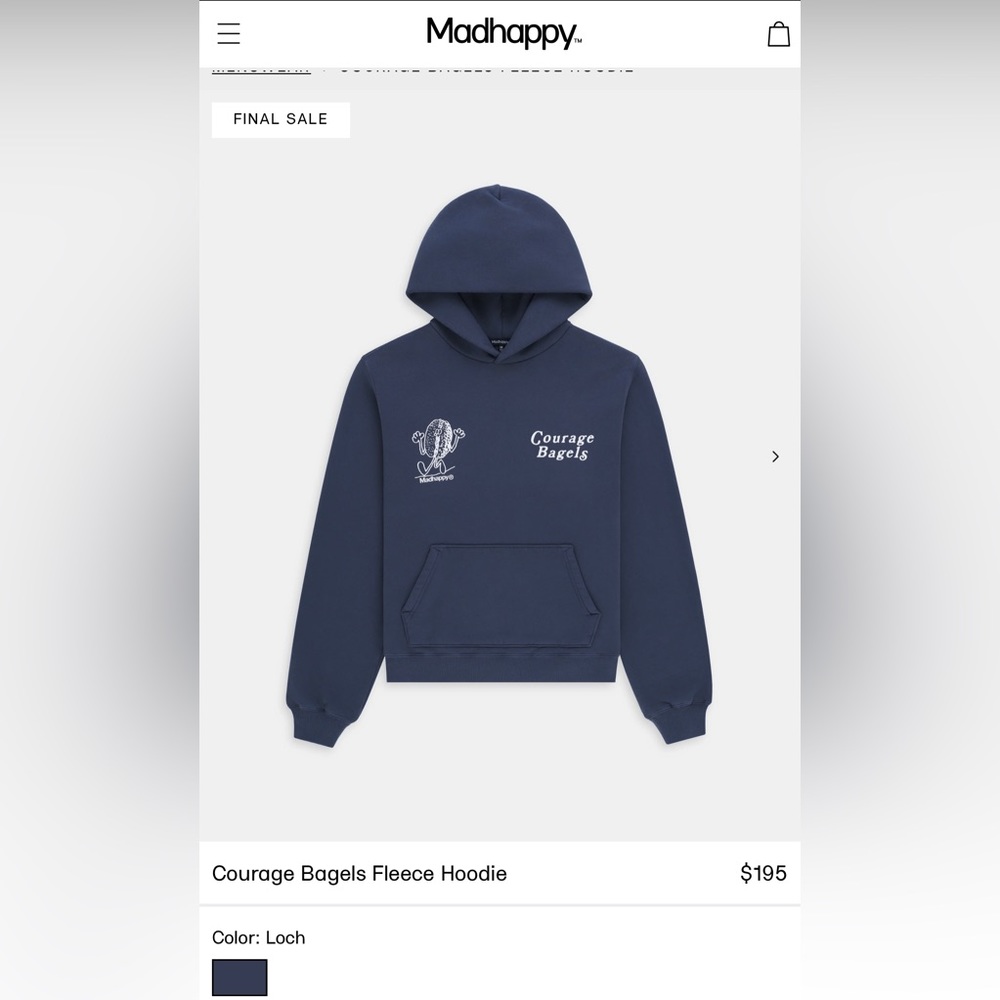 NWOT Madhappy And Courage Bagels Collab